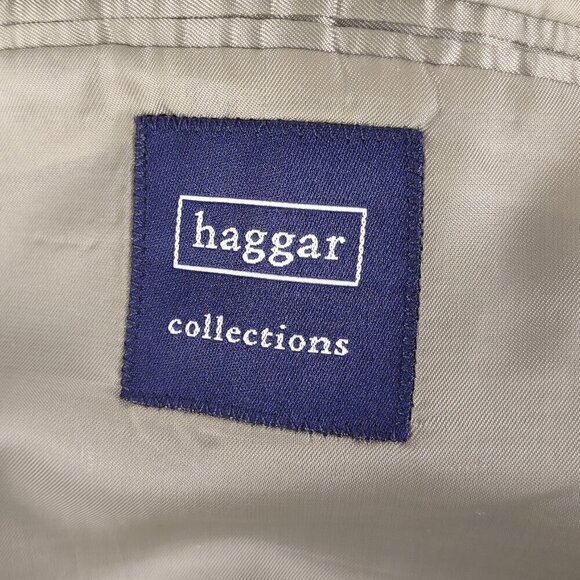Haggar Collection Wool Blend Olive Green Sport Coat Blazer Jacket Size 46R - Picture 11 of 12